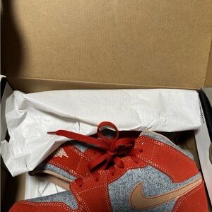 Nike Kids Red and Gray Sneakers